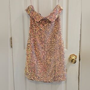 White Birch NWOT Strapless Sequin Dress Small